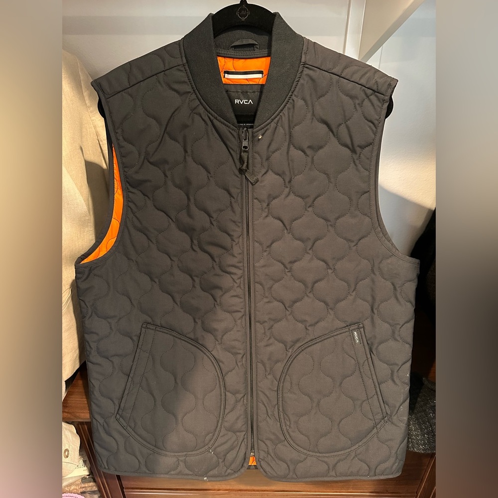 RVCA Vest - Black (Bright Orange interior) - XL